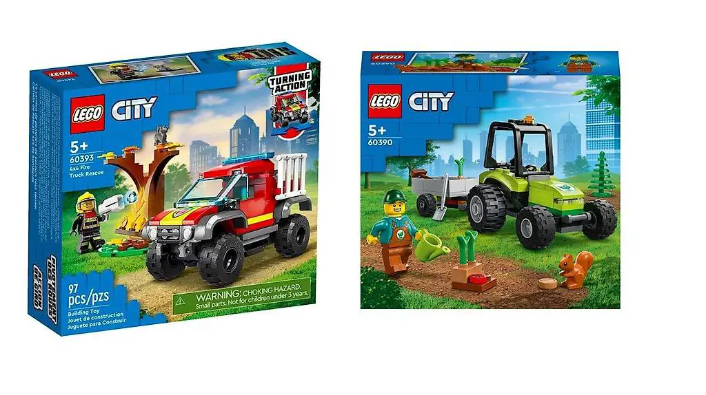 LEGO City 60390 Kleintraktor & 60393 Feuerwehr-Pickup, OVP