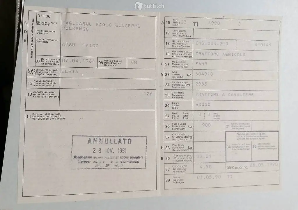 Vendita trattore d" epoca