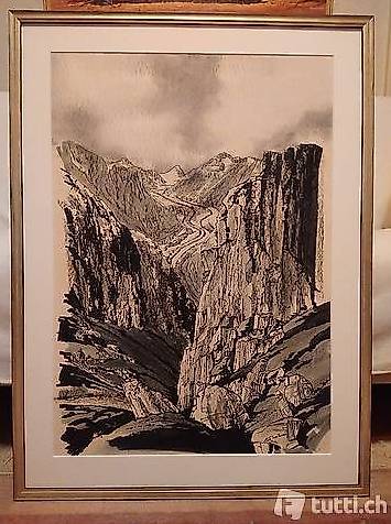 Bild Fieschergletscher von Georges Dessibourg, NEU gerahmt