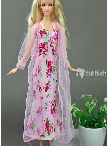 BARBIE KLEID - PYJAMA - NACHTWÄSCHE ROSA INKL. SCHUHE
