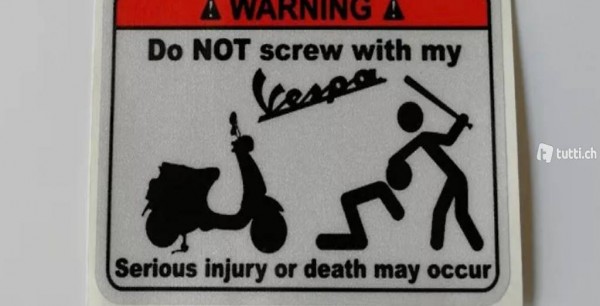 Lustige vespa Mahnung Kleber