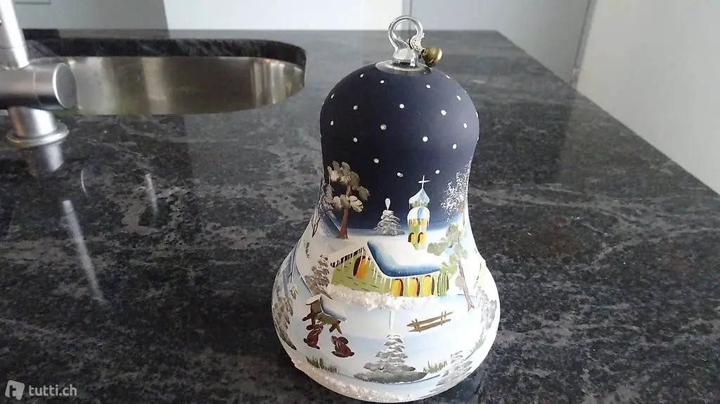 Weihnachtsglocke Handbemalt Wunderschöne Bemalung