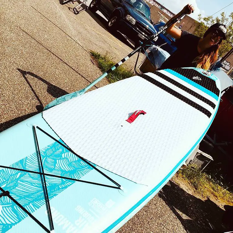 SUP Fanatic inkl Carbon Paddle, Bag, Hand und Elektropumpe.