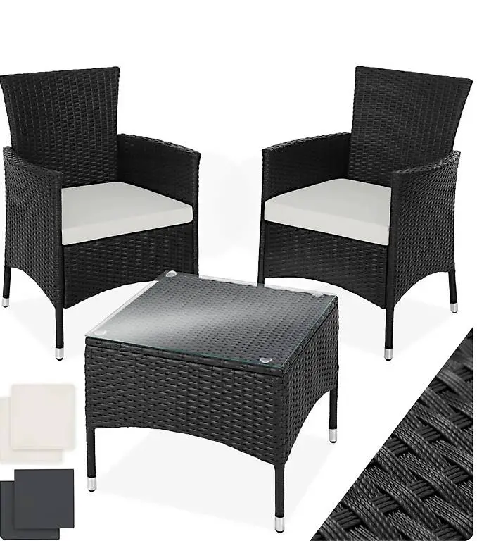 Rattanset Luzern schwarz