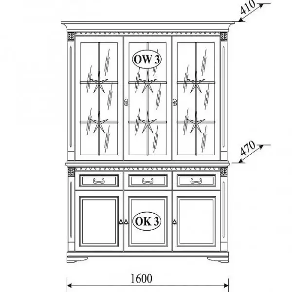  KLASSISCHE VITRINEN GLASSCHRANK SCHRANK KOLONIAL NEU OW3