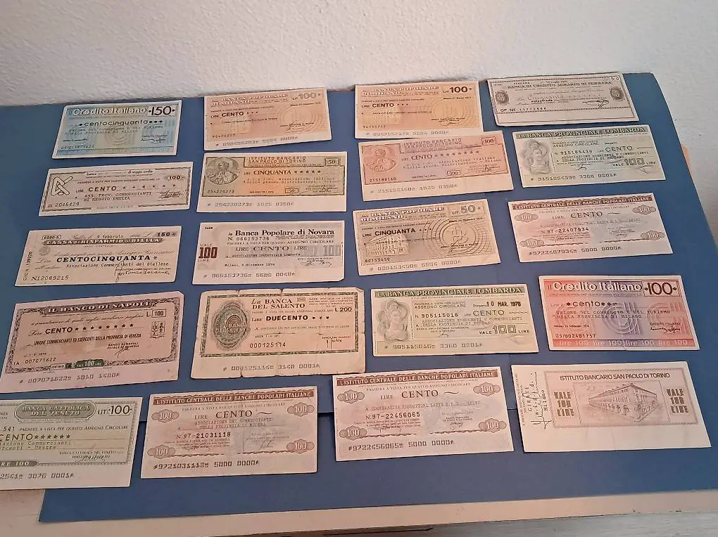 Pz 20, Mini assegni di varie Regioni Italia