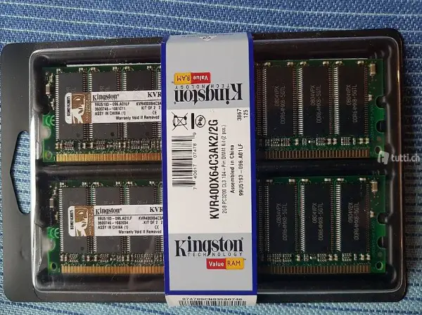 Kingston memory DDR-DiMM 2GB (2x1GB)