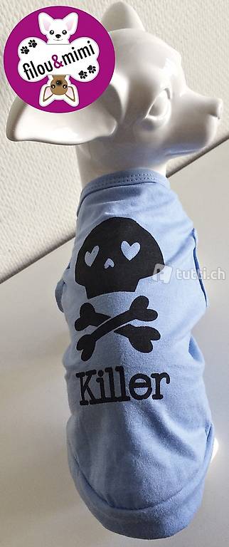  M+F Shirt KILLER blau für chihuahua Gr.M