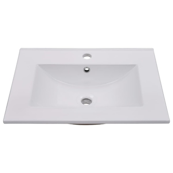  Einbauwaschbecken 60, 5x46, 3x17, 5 cm Keramik Weiss