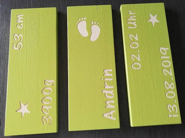 Geburts-Holztafeln zum aufhängen