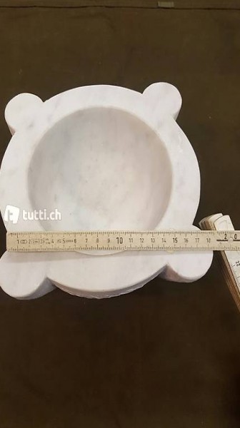 Porta oggetti in marmo bianco