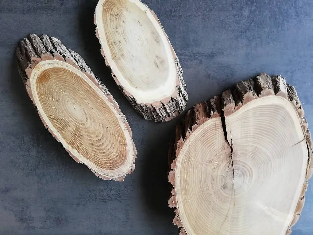 Akazien Holzplatten / Holzscheibe oval