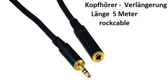 Klinke Verlngerungs Kabel 5 Meter Lnge rockcable Neu