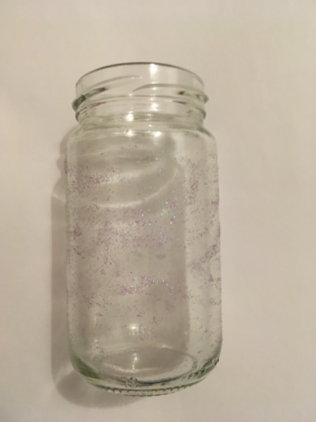 Glasvase mit Schimmer Glitzer