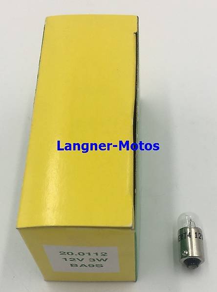 Glühlampe HERT BA9S 12 Volt 3 Watt Birne Mofa Motorrad Boot