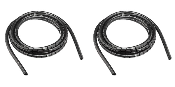Spiralhüllen zur Kabelführung, 2,5 m, Schwarz (2 Stück)