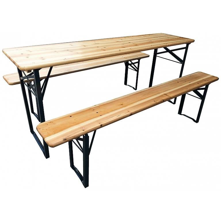 Festzeltgarnitur, Tisch und zwei Bänke