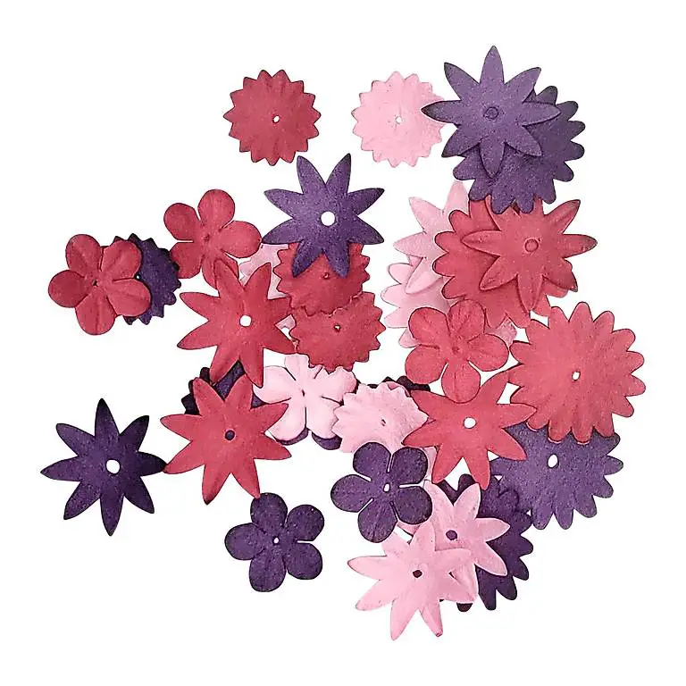 Papierblumen Mischung, romantische Deko, Blütenmischung