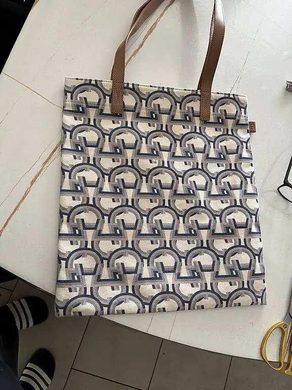 Aigner Tasche Leder & Cotton Neu