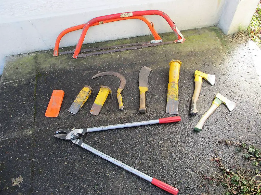 Werkzeug-Set Garten / Wald / Bäume schneiden Holz spalten