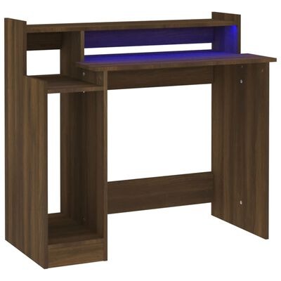 vidaXL Schreibtisch mit LEDs Braun -Optik 97x45x90SKU:820477