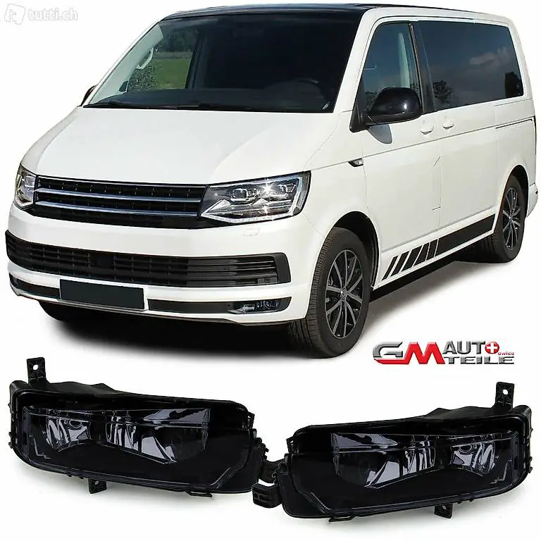  Nebelscheinwerfer Schwarz Smoke Klarglas für VW T6 Bus Trans