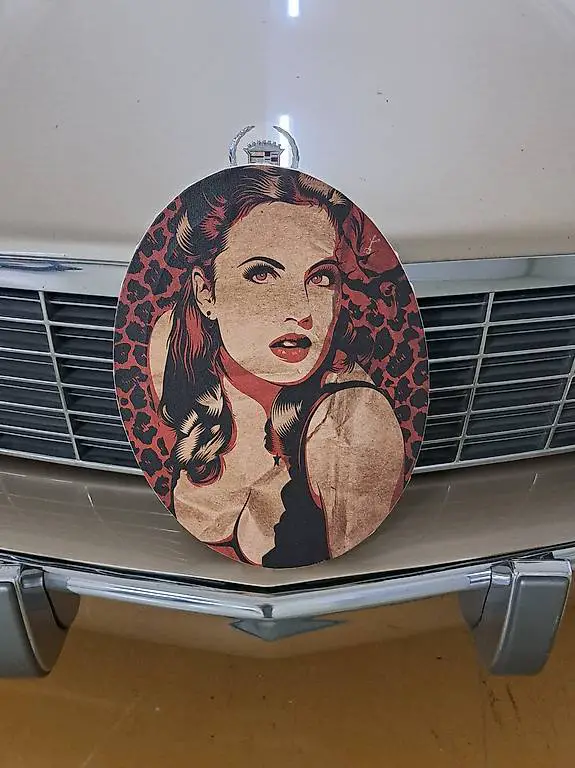 Bild Vintage Girl, Lady auf Leinwand Oval