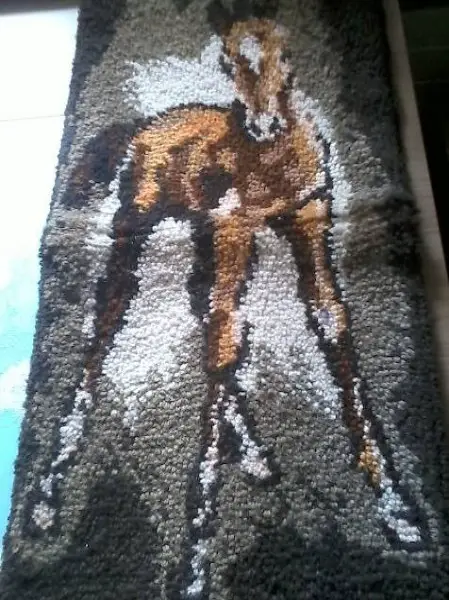 Wandbehang ca. 80x40 cm, Fohlen in Brauntönen