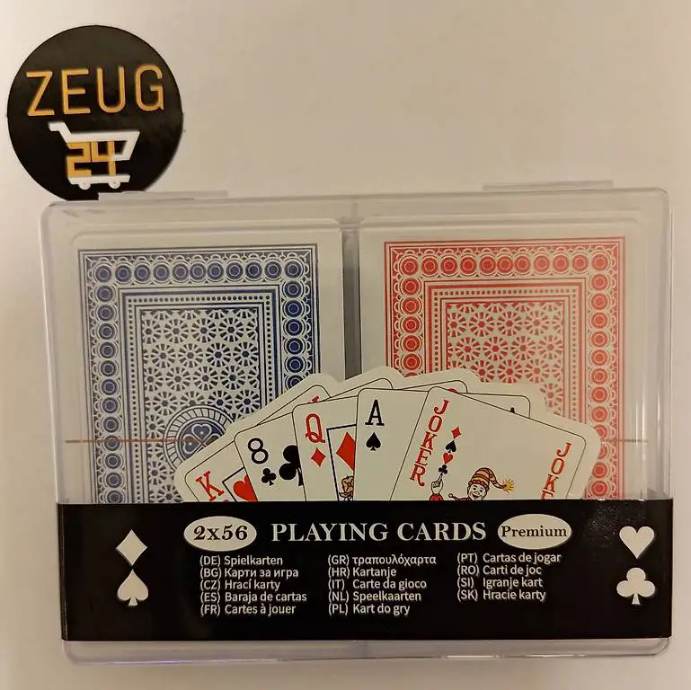 2x 56 Spielkarten Set Kartenset Bridge Canasta Kartenspiel P