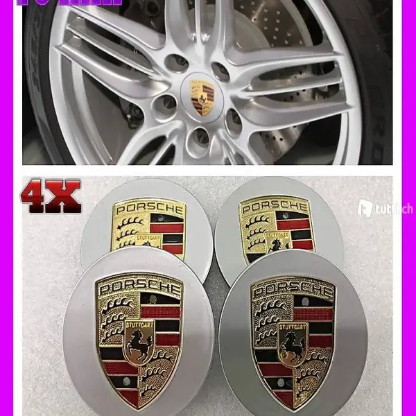  PORSCHE 4 X 76 MM Mat silver Radkappe