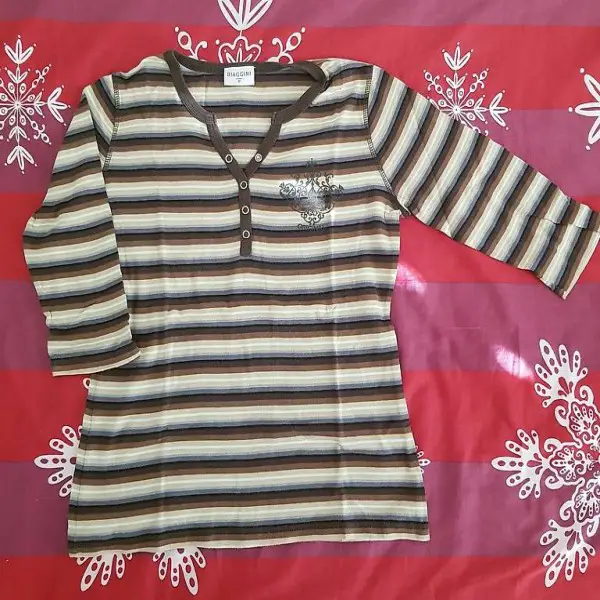 langärmelig gestreift braunes Shirt Gr. M BIAGGINI