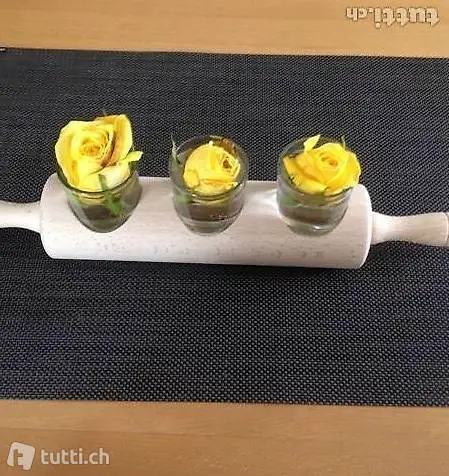 Wallholz Kerzenständer, Blumenvase u Dessert als Geschenk