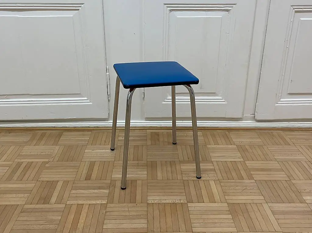 60er 70er Jahre Hocker mit Vinyl Bezug vintage Esshocker