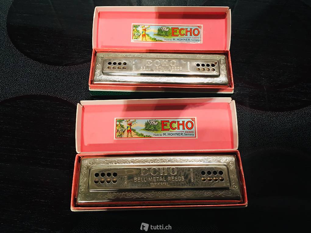 Mundharmonika: 2x The Echo Harp von M.Hohner, A/D + C/G