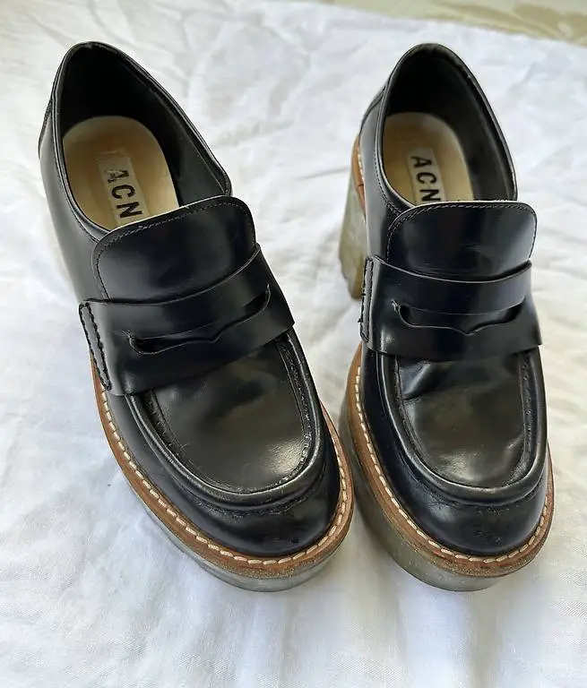 Acne Studios Glitter Sole Penny Loafers