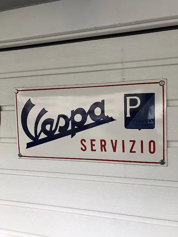 Vespa Servizio Emailleschild Plaque émaillée Vespa