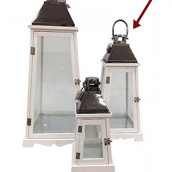  Laterne L, Weiss, Holz, Titan