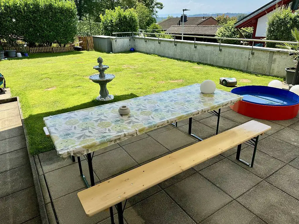 Festbank-Garnitur 3-tlg. Tisch (HxBxT) 74 x 220 x 80 cm