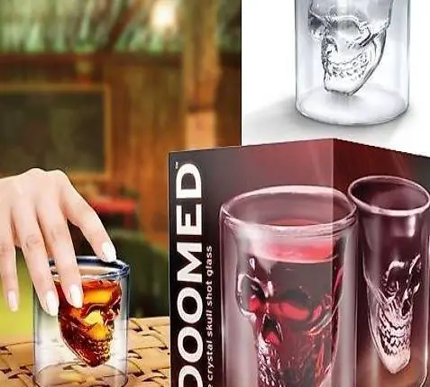  Whisky Glas Skull, Shot Glas mit Totenkopf