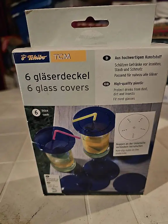 6 Glasdeckel von Tchibo neu