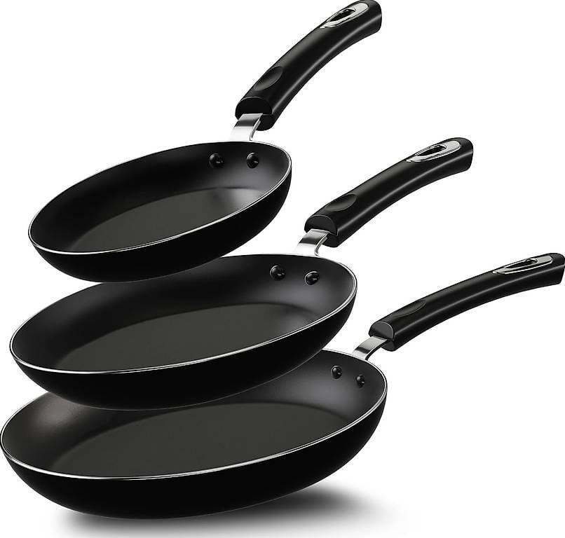 KICHLY Antihaft-Bratpfannenset, 3-teiliges Induktionskochpla