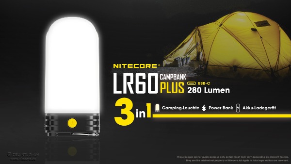 NiteCore LR60 Campbank, inkl. 2x21700 Akkus; Gratisversand