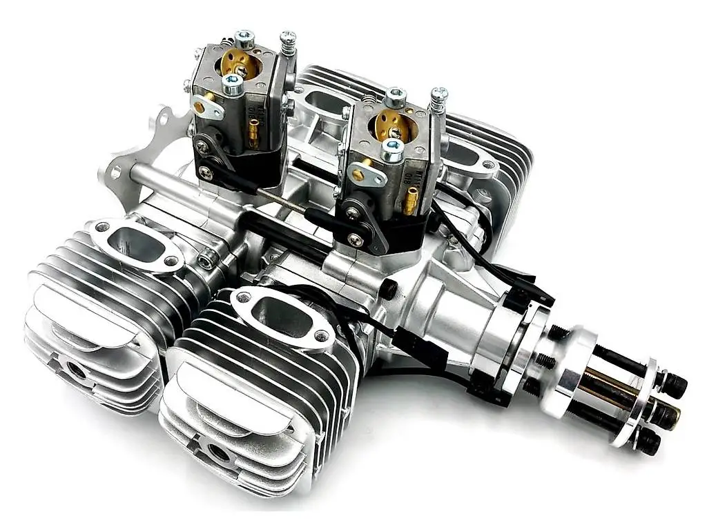 Benzin Boxermotor 120ccm, DLE120-T4 - 4 Zylinder mit Zubehör