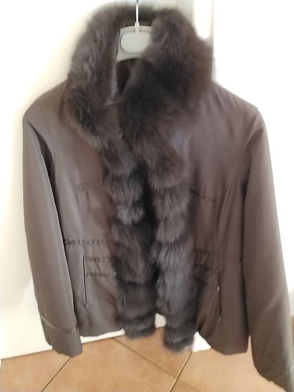 Giacca donna con bordi pelliccia