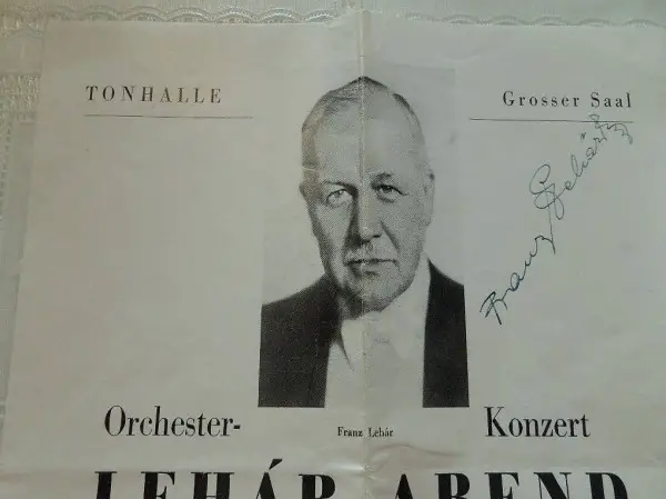 Original autogramm von Franz Lehar