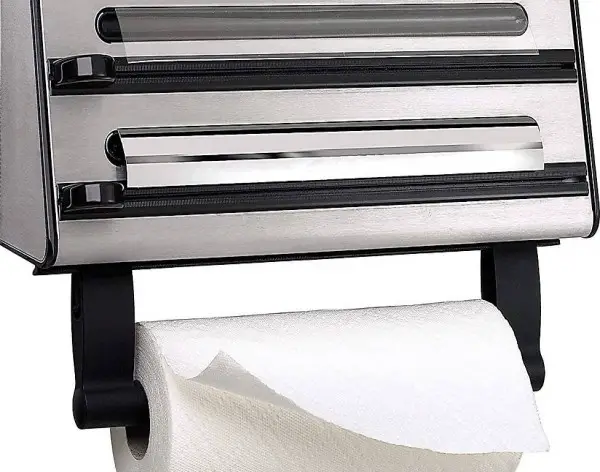  3-fach-Schneidabroller, Edelstahl, silber/schwarz