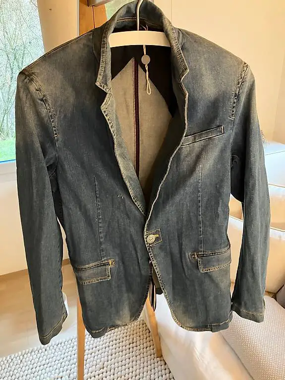 Armani Jeans - Einreihiges Sakko in Used-Jeans-Optik - Gr.52