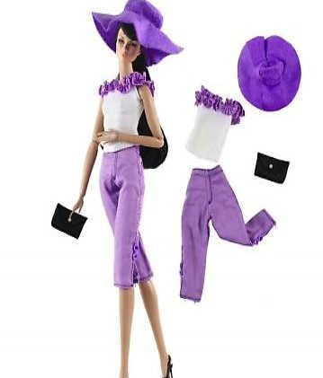 BARBIE KLEID HOSE, SHIRT, HUT, TASCHE UND SCHUHE NEU 20101