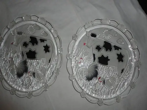  Käseteller, Glasteller, Teller mit Tiermotiv
