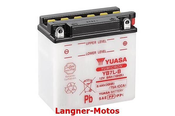 Motorrad Batterie YUASA YB7L-B incl. Säurepack Yamaha SR Teo